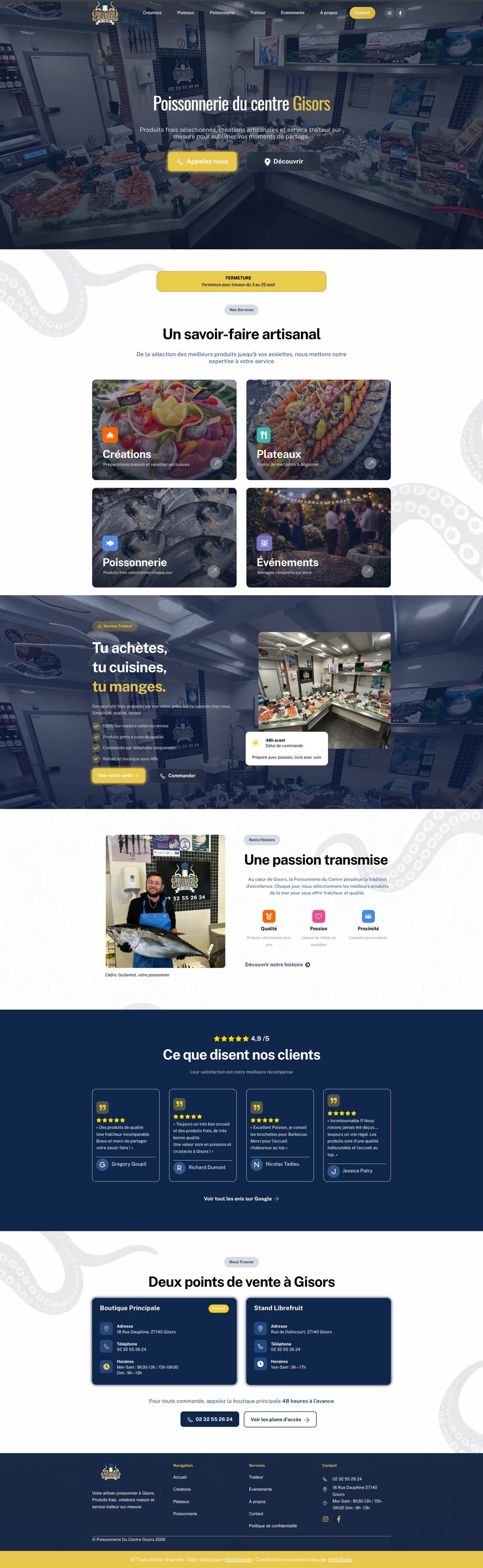 Site CG Poissonnerie réalisé par Webelevate