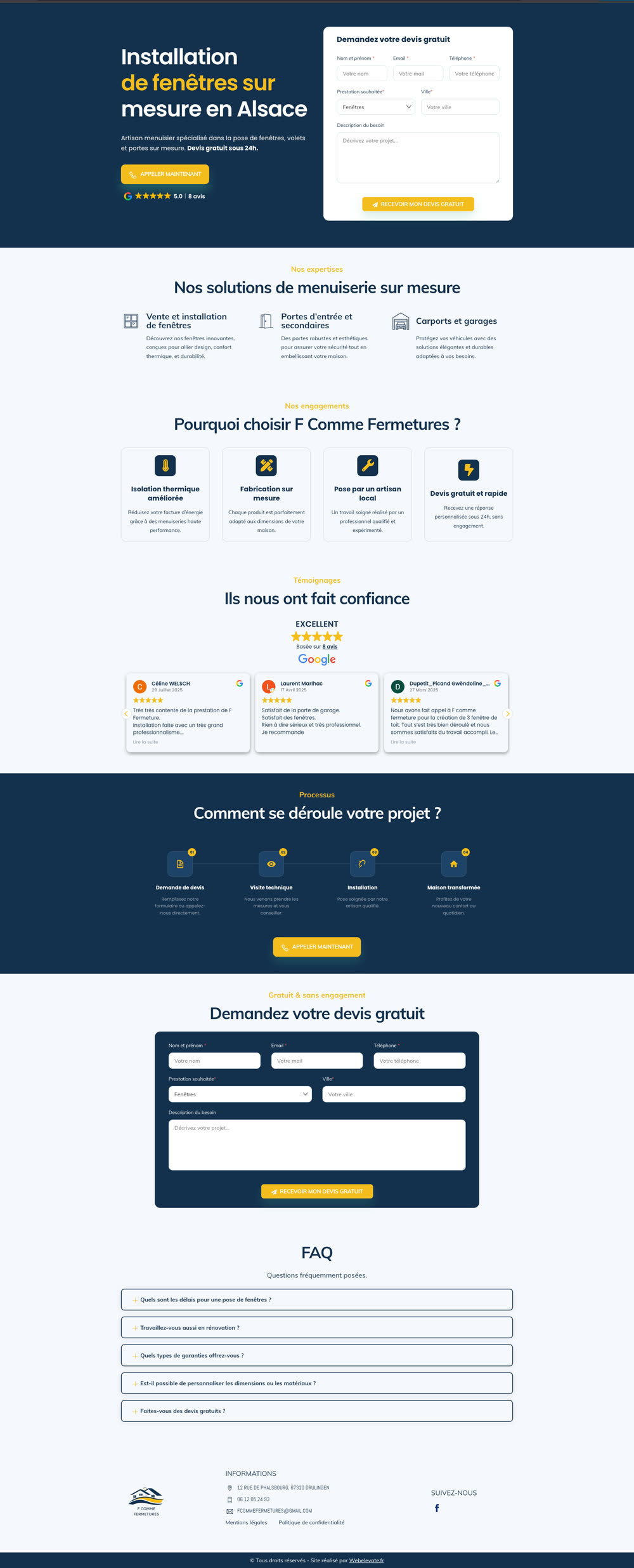 Site F Comme Fermetures réalisé par Webelevate