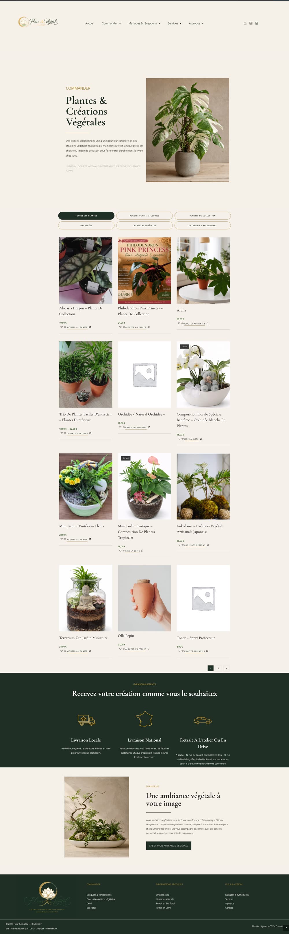 Site Fleur et Végétal réalisé par Webelevate